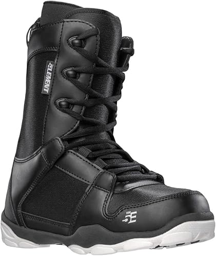 5th Element ST - Botas de snowboard de encaje y esfera para hombre, color negro, compatibles con correas de snowboard, forros impermeables, tallas