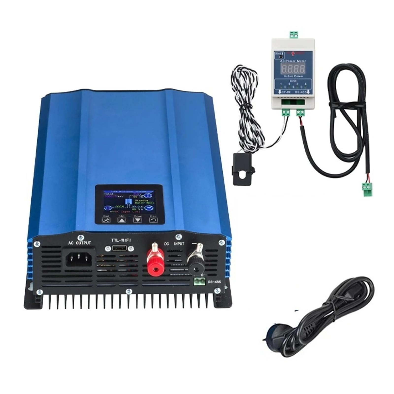Convertidor inversor Corriente Inversor Solar Conexión Red 1KW 1200W Descarga Batería 24V CC 26-45V/48V 55-90V Entrada Paneles PV CA 110V Limitador LCD