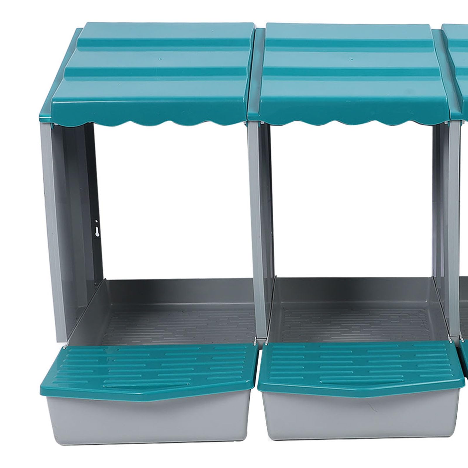 Socobeta Caja Nido para Pollos, Duradera, Cómoda, Espaciosa, Fácil de Limpiar para Aves de Corral, Patos, Gallinas, Material PP (3 cavidades)