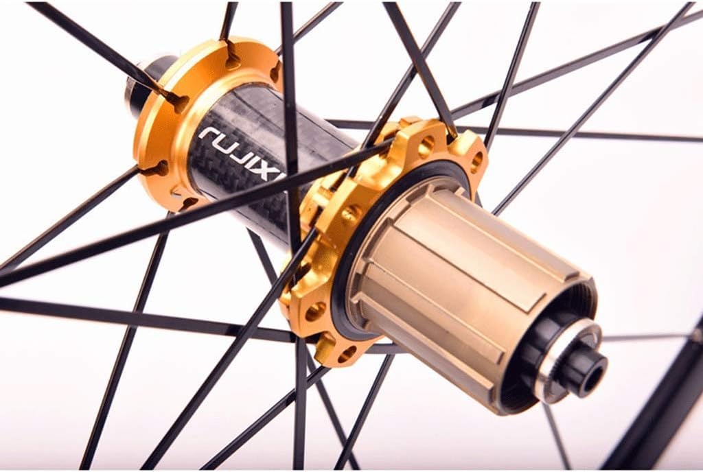 Ruedas de Bicicleta Ruedas Delanteras y traseras de Bicicleta 700C Freno de llanta de Alta Velocidad Cartucho de Fibra de Carbono rodamiento Sellado