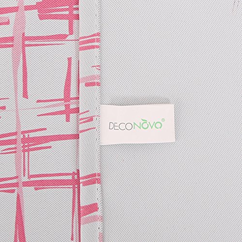 Image of Deconovo Decorative quare Sketch Print Curtains Darkening Thermal Insulated Blackout Panels for Living Room, 52W x 95L Inch, Pink