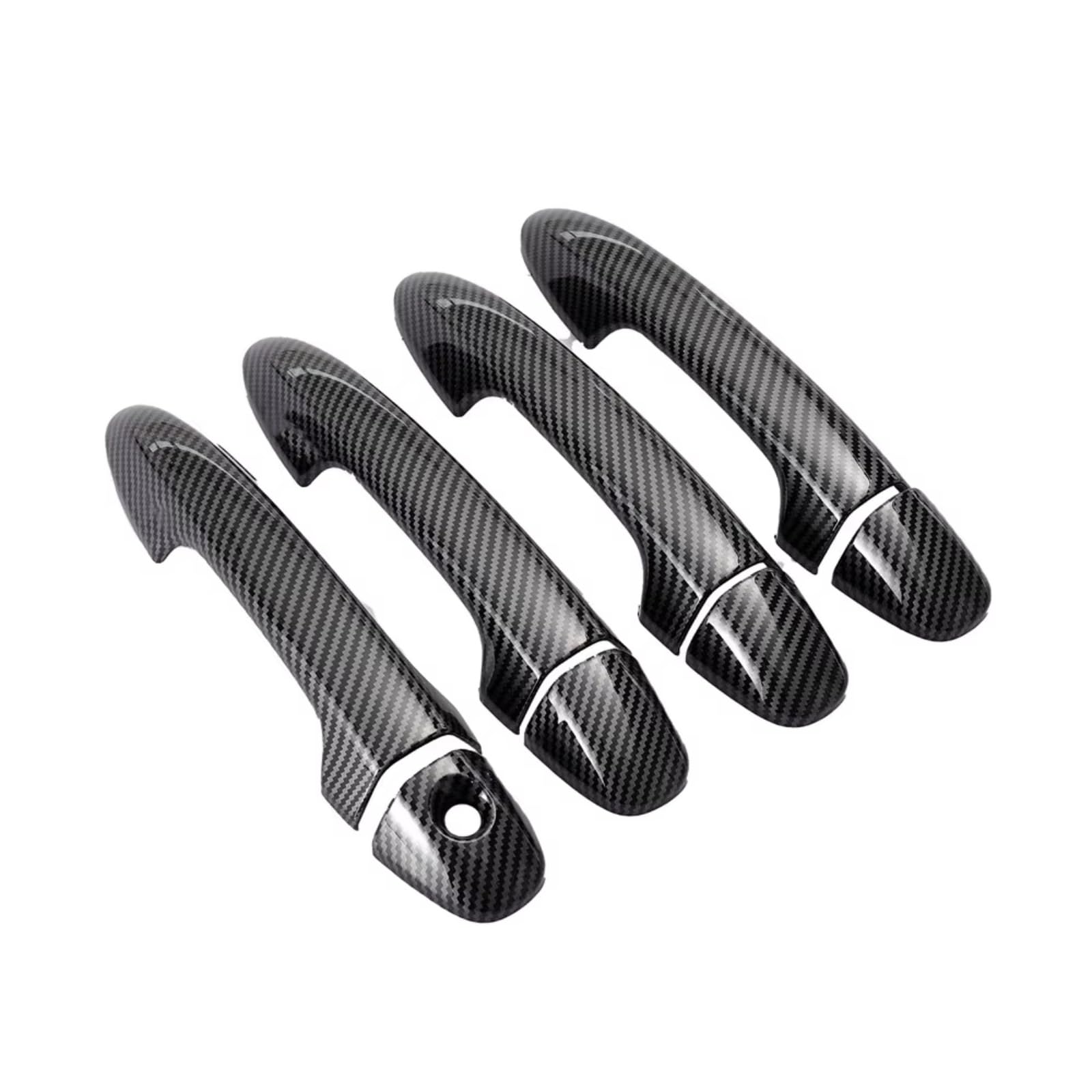 Cqrbne Carbon No Sensor For Toyota For Rav4 For Xa40 2014-2019 Carbon Fiber Chrome Car Door Handle Bowl Cover Decor Trim Sticker Styling Accessories Car Exterior Door Handle(Carbon No Sensor)