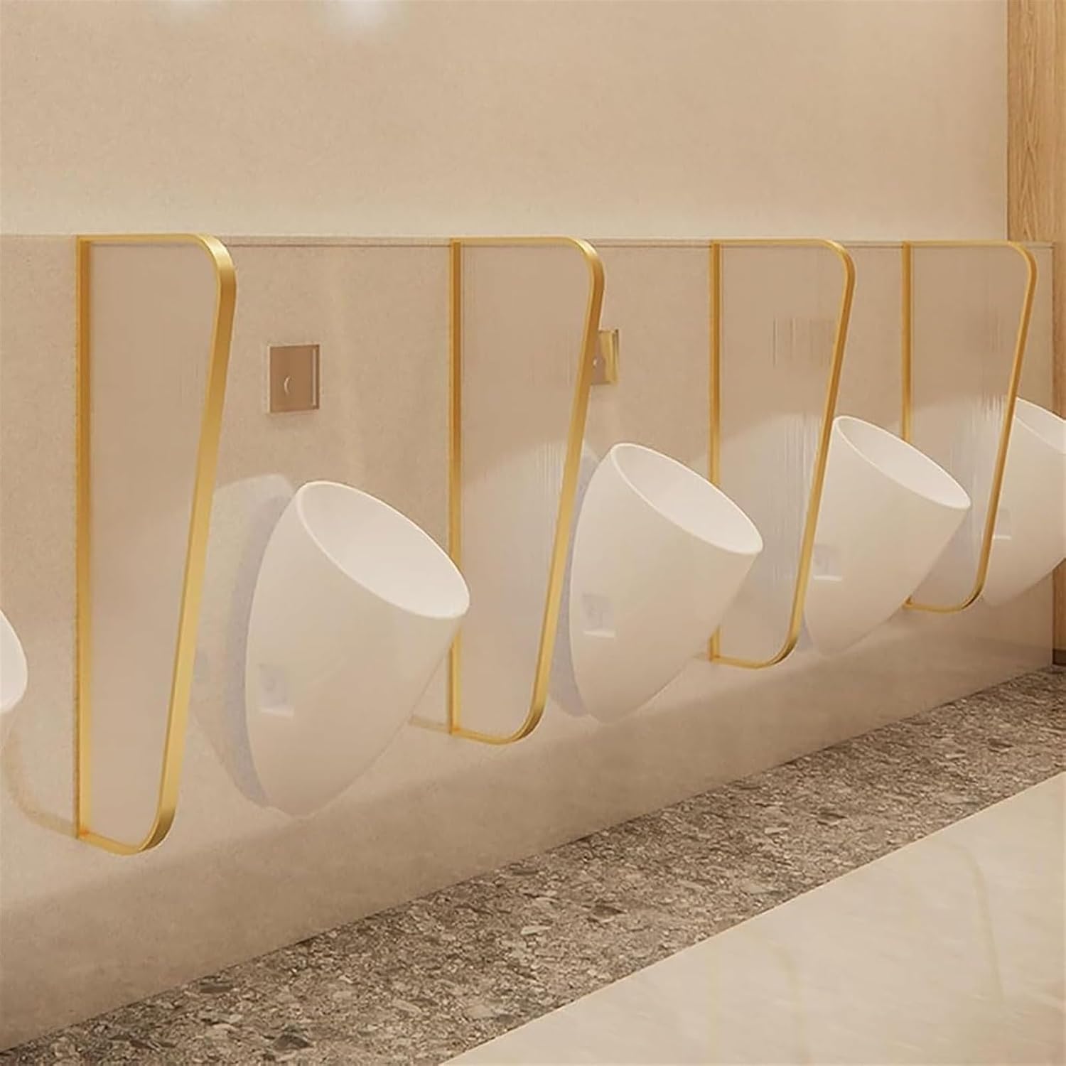 Wall-Mounted Urinal Privacy Screen,Toilet Protection,Schools Shopping Malls Urinal Partition(Gold,4Pcs)