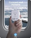 Type E/F Adaptateur de voyage,LENCENT Schuko Allemagne France Adaptateur de prise européen paquet de 2 EU Adaptateur avec 4 USB Ports(2 Type C),4 Convertisseur d'outlet, essentiels de voyage CA/US Norvège Islande Corée