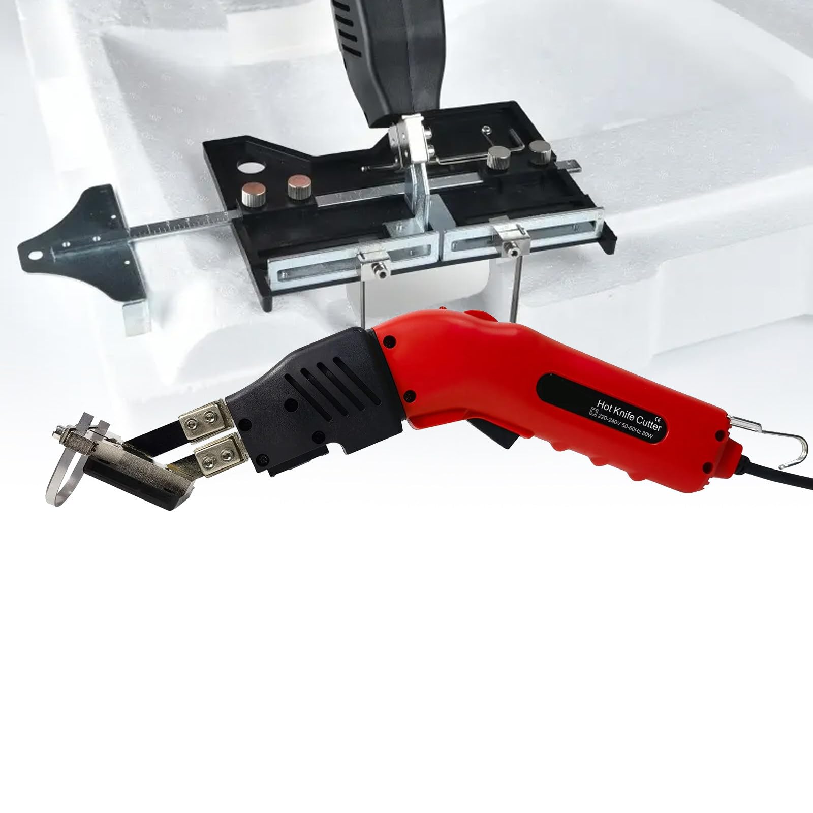 Kit De Cuchillo Caliente EléCtrico para Esponja De Poliestireno, MáQuina De Corte De Tablero De Espuma De 200 W/250 W, con Regla De Placa Ranurada Y Cuchilla Plegable,KS200-220V