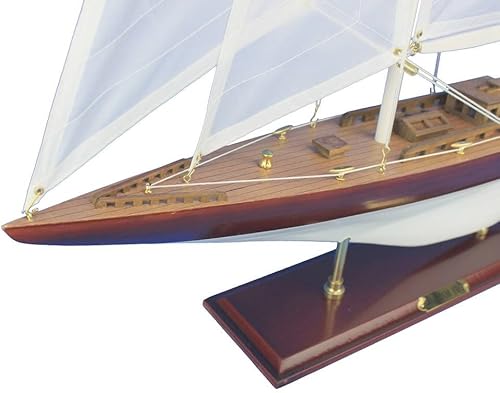 Miniatura 2 de Hampton Nautical William Fife de madera modelo velero decoración, 35"