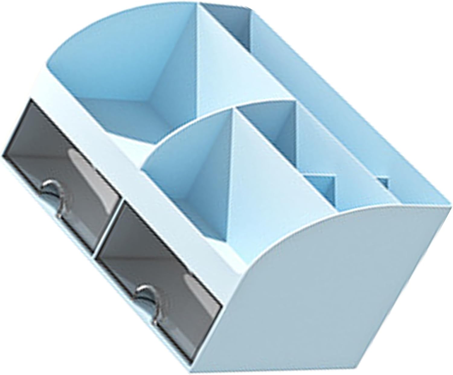 Office Desk Organizer, Desktop Storage Box, Multifunctional Drawers with Transparent Design, Ideal for Stationery, Calculator & Sticky Notes (Blue)