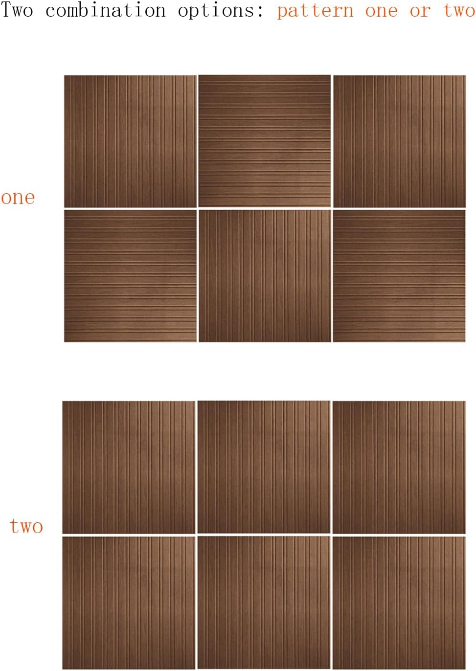 ARPEOTCY 6 Pack Square Felt Acoustic Panels for Walls, Brown Sound Absorbing Panels, Decorative Wall Panels for Office Bedroom, Noise Reducing, Wide Narrow Stripes Pattern Design, 23.6x23.6in