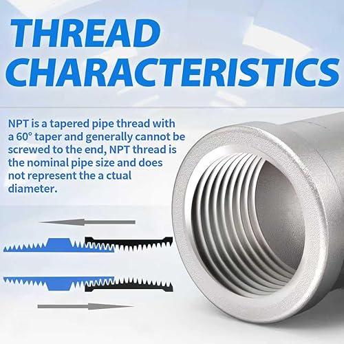 Miniatura 6 de ChillWaves Instalación de tubería de acero inoxidable 304, adaptador de rosca hembra NPT de 34 "x 34" en T de 34 "x 34" (2 unidades)