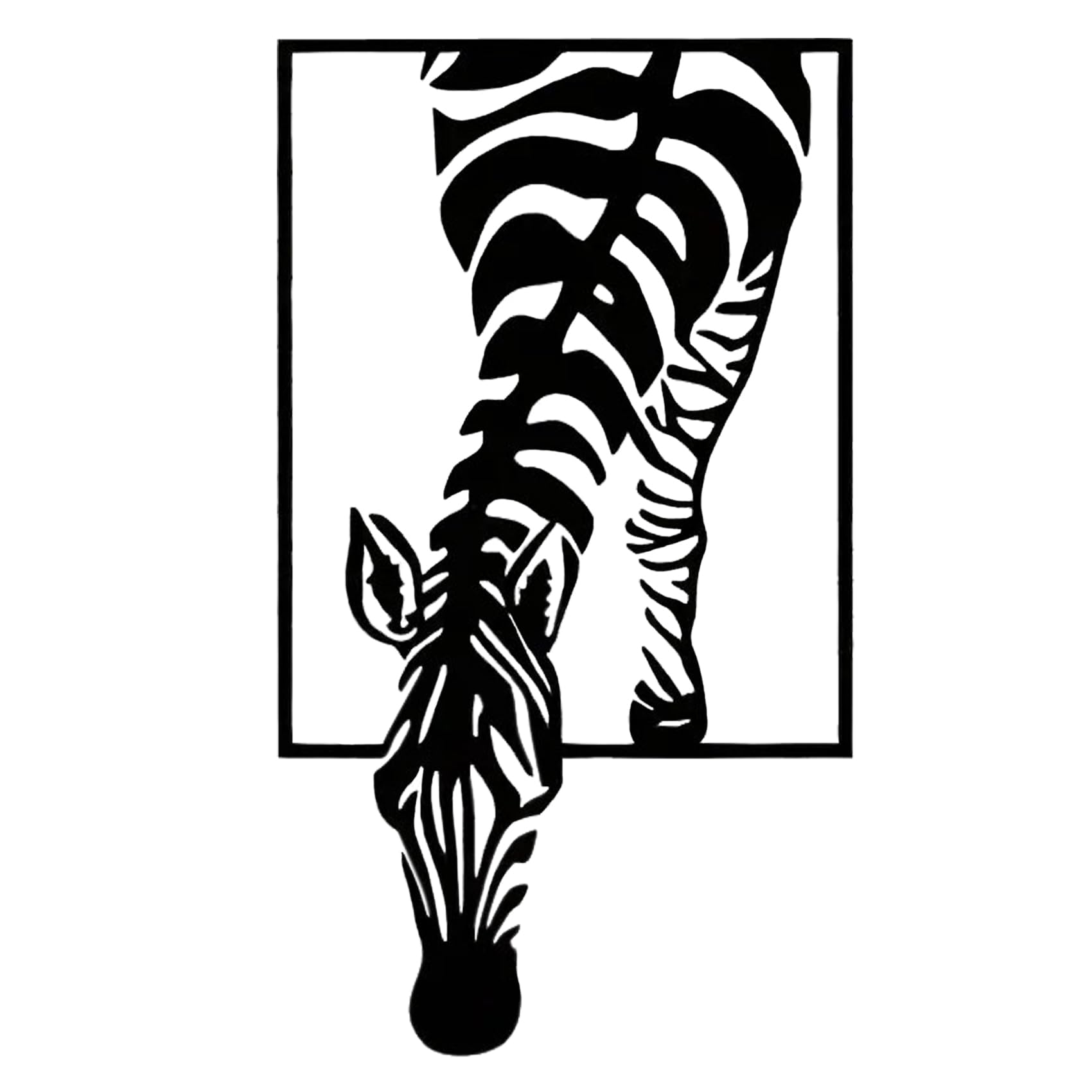 Huspox Metal Zebra Wall Art Decor, Hanging Plaques, 40x23cm, Black