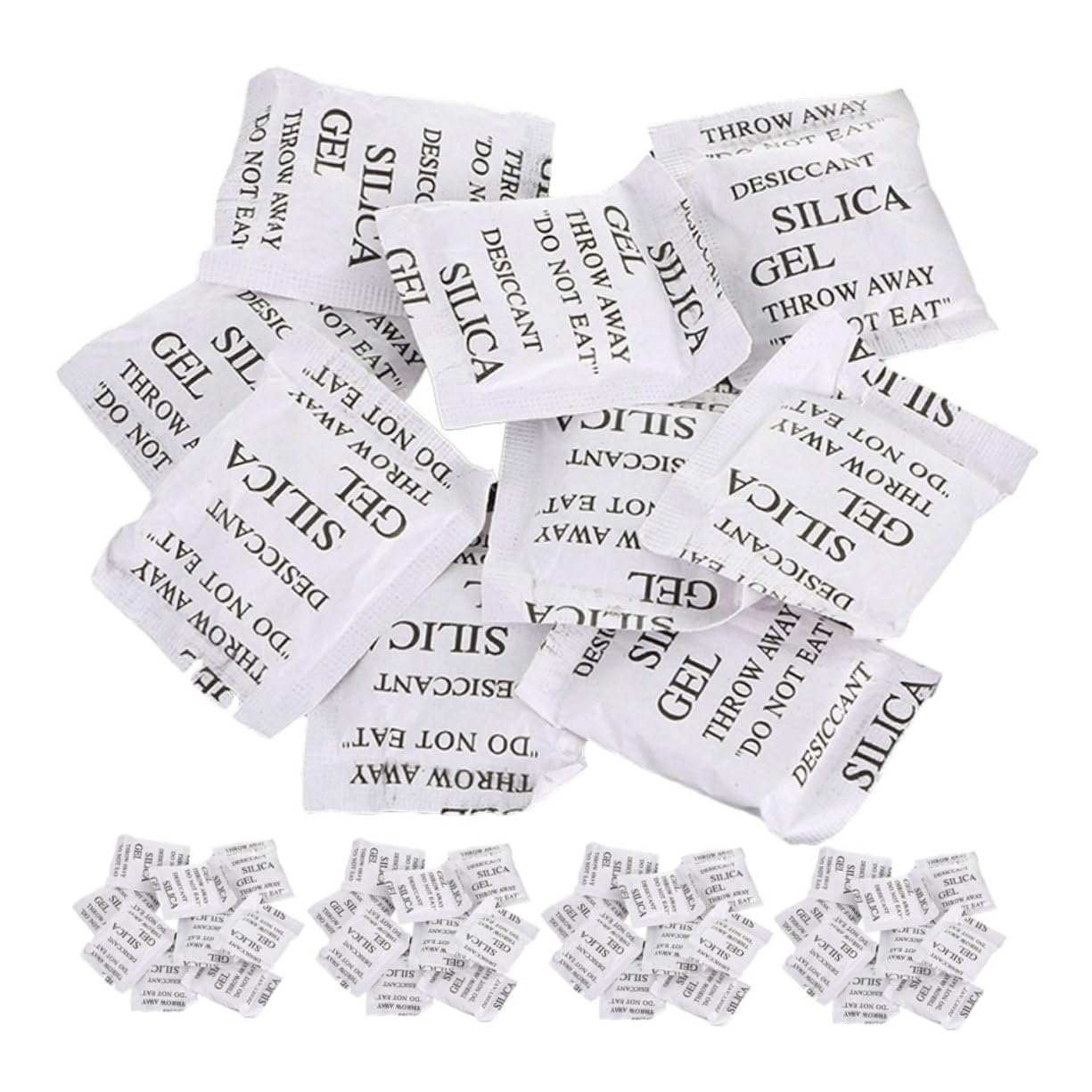 Hohopeti Silicagel Trockenmittelbeutel Saugfähiger und Umweltfreundlicher Silica Gel Beutel 100 Stück aus Sicherem Material zum Schutz vor Feuchtigkeit in Schubladen bei Feuchtem Wetter