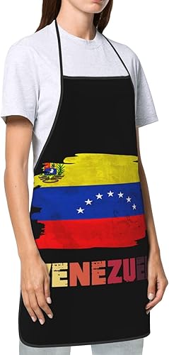Miniatura 3 de Delantal venezolano retro vintage con bandera venezolana para hombres y mujeres, ajustable, impresión de gran volumen, divertidos delantales vintage