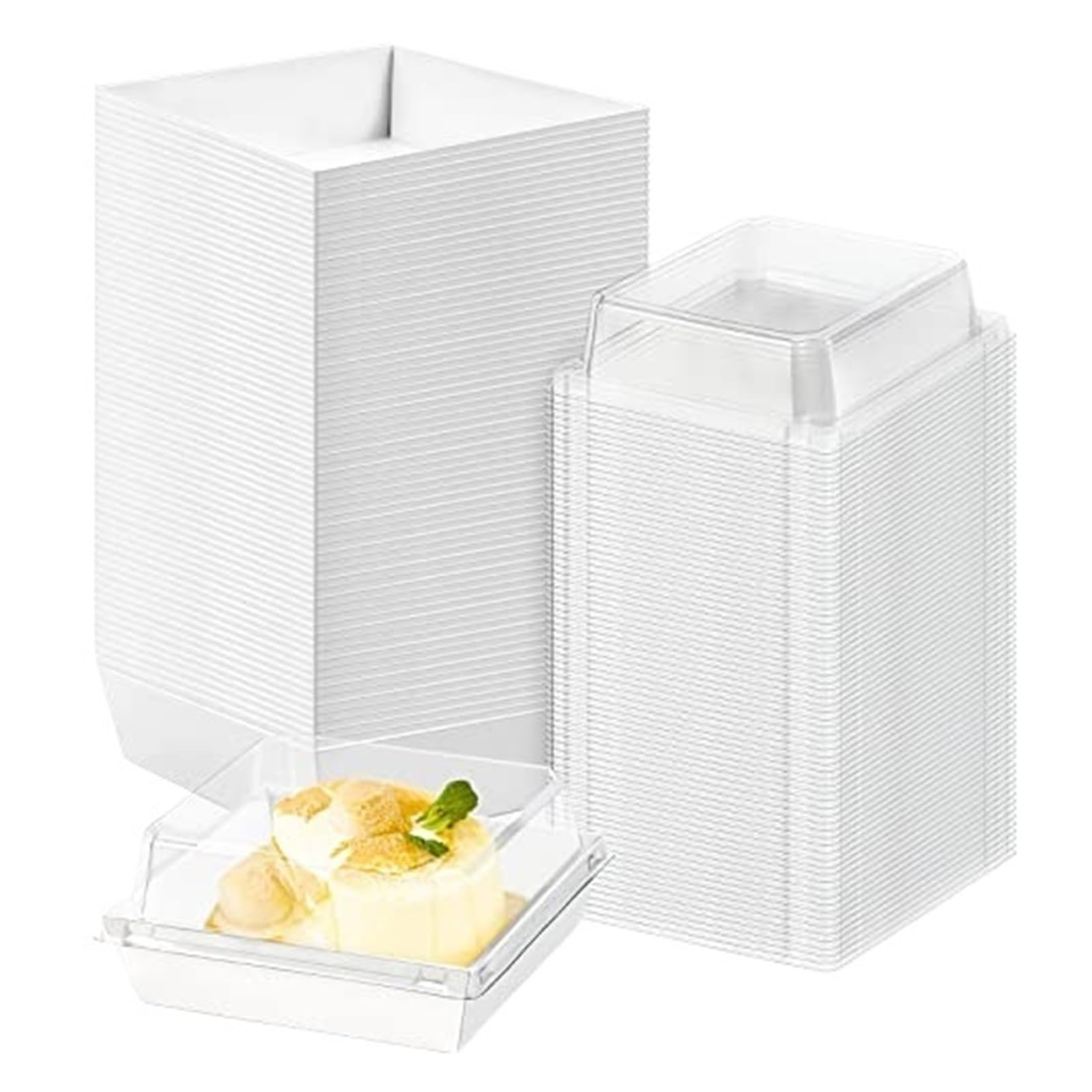 Kuchenbox, Opakowanie na ciasto papierowe, pieczywo, ciasteczka, pudełka prezentowe, wielokolorowe, 30/60 sztuk(White,60Pack)