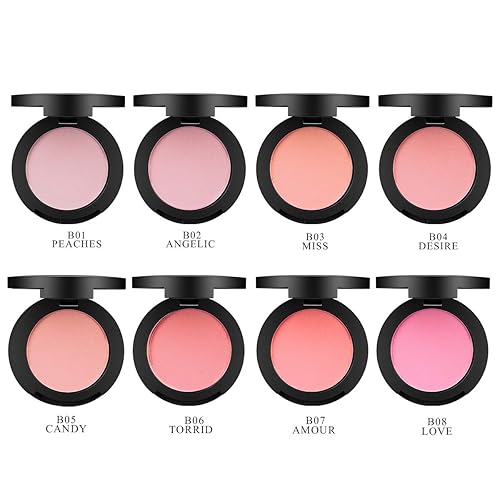 Miniatura 5 de LAMUSELAND Colorete duradero mate de terciopelo suave de 8 colores (B08 LOVE)