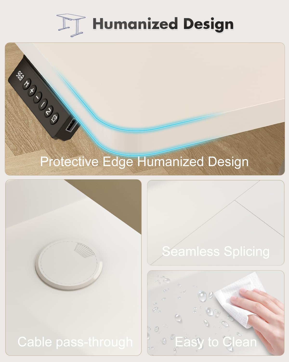 JUMMICO Scrivania Regolabile in Altezza, Scrivania Regolabile Elettrica con Smart Panel da caricatore USB, Scrivania in Piedi con Funzioni di Memoria, Standing Desk 200 x 80 cm, Bianco