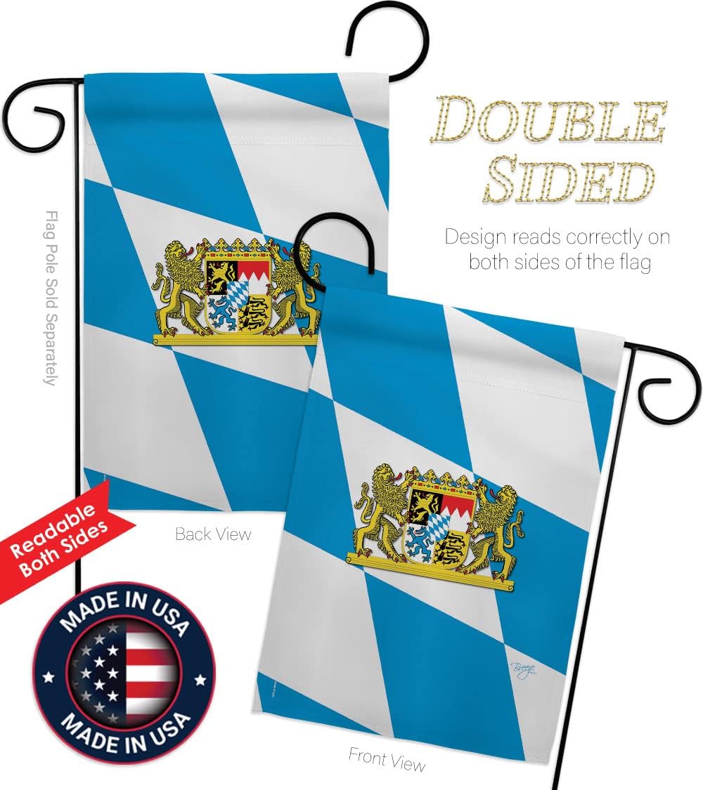 Breeze Decor Bavaria Garden Flag - Regional Nationality Nation International World Country Particular Area - House Decoration Banner Small Yard Gift Double-Sided Made in USA 13 X 18.5