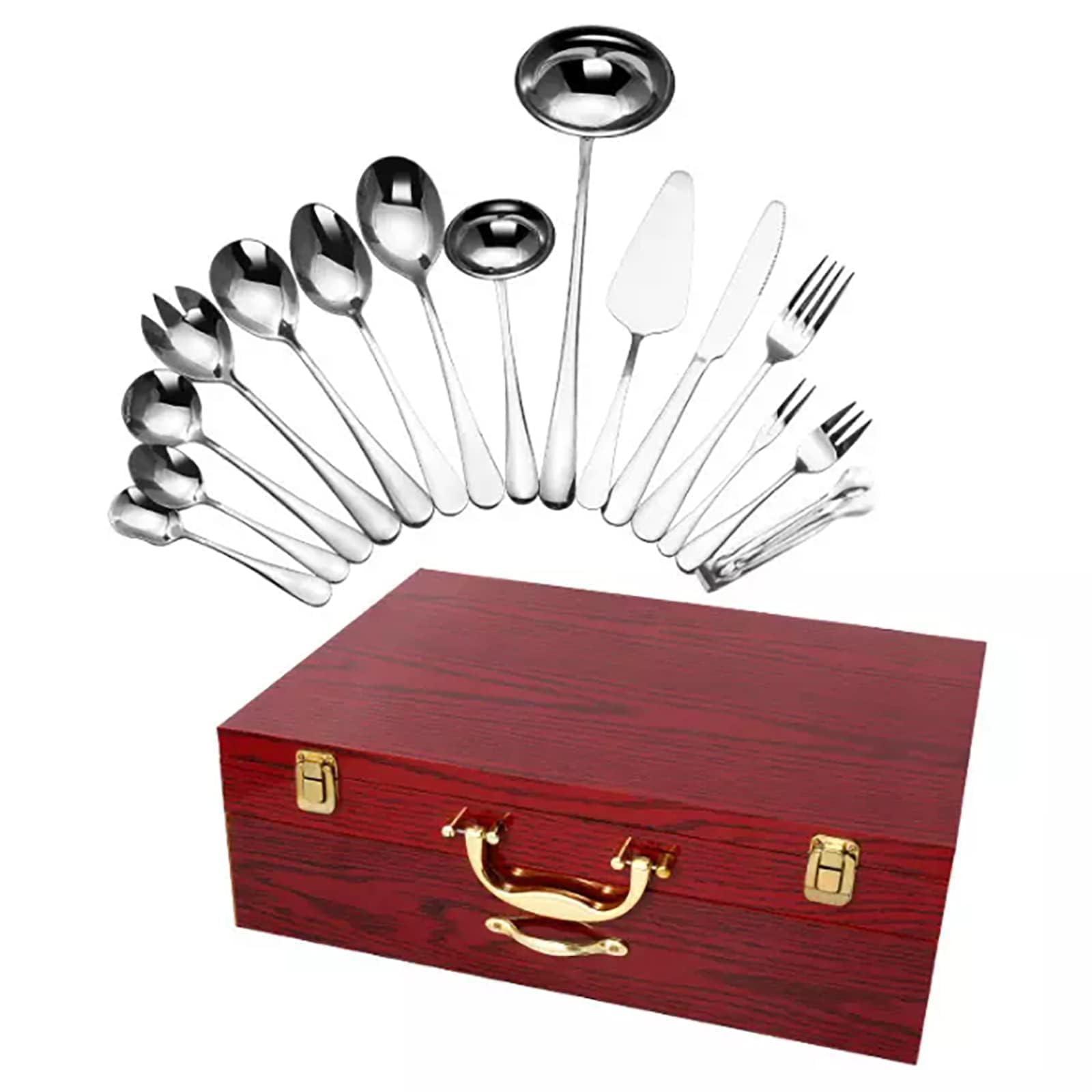 Set di stoviglie in Acciaio Inossidabile 72 Pz per 12 stoviglie con Maniglie per Accenti d'oro Rust Proof Silverware Confetto Lavastoviglie cassaforte Elegante Sala da Pranzo