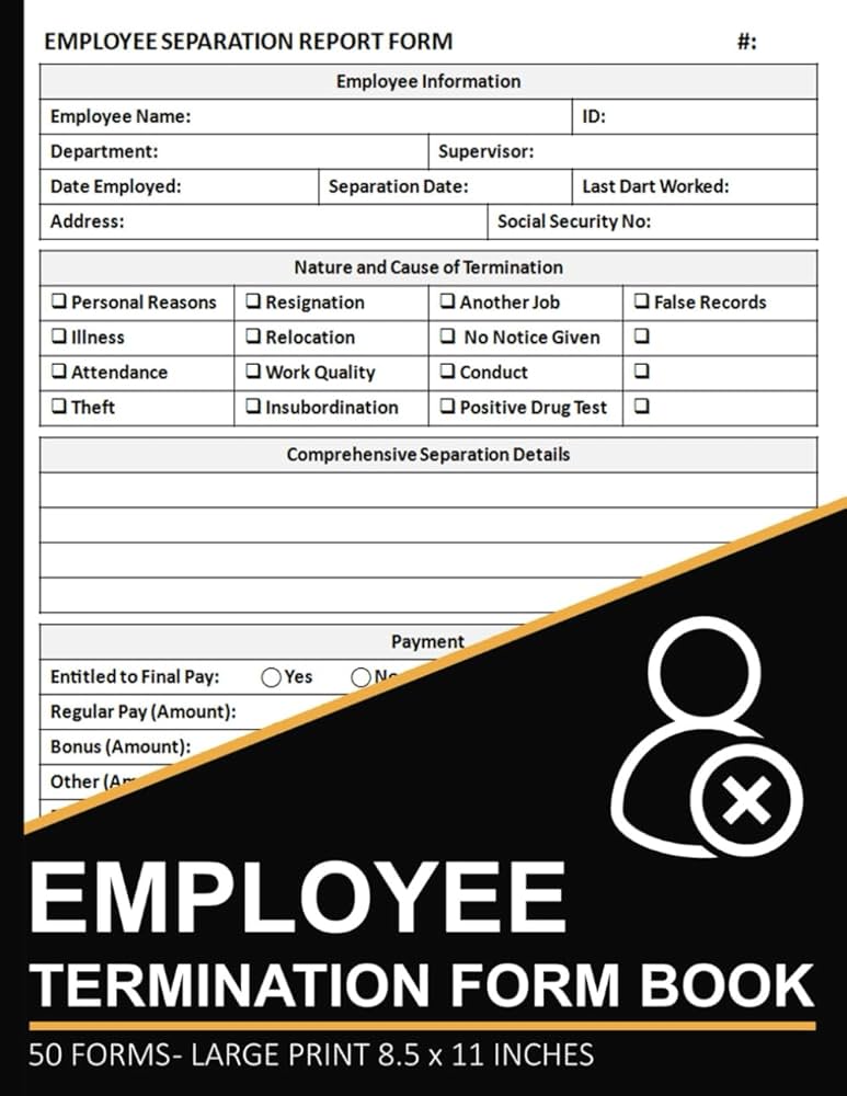 Employee Termination Form Book: Employee Separation Report Sheets | 50 Forms (100 Pages): Publishing, Lmshi.Da: Amazon.com: Books employee-termination-form-book-employee-separation-report-sheets-50-forms-100-pages-publishing-lmshi-da-amazon-com-books
