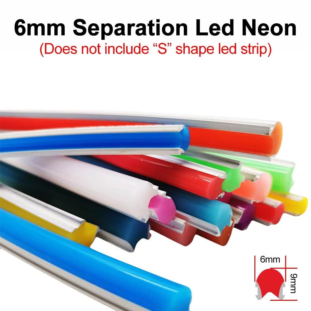 6mm Silikonowa rurka neonowa Miękki, zginany kanał świetlny LED 5M 1szt(Orange)