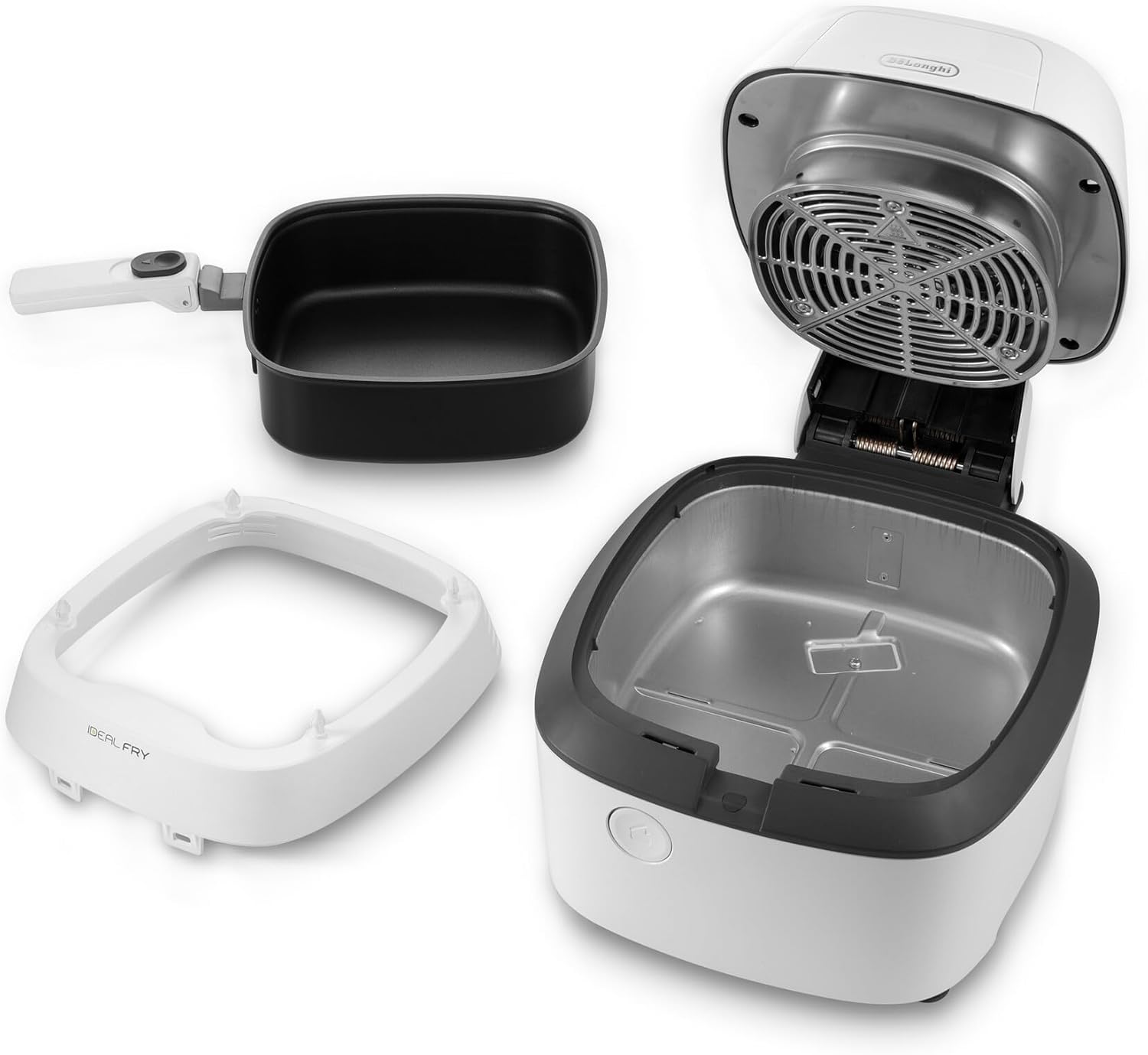 DeLonghi FH2101.W IDEALFRY Friggitrice ad Aria Calda, Capacità 1Kg, Frittura Leggera e Sana, Pannello di Controllo Manuale, Vasca Removibile da 3,9L, Pratico Coperchio e Timer Regolabile, Bianco DeLonghi FH2101.W IDEALFRY Friggitrice ad Aria Calda, Capacità 1Kg, Frittura Leggera e Sana, Pannello di Controllo Manuale, Vasca Removibile da 3,9L, Pratico Coperchio e Timer Regolabile, Bianco