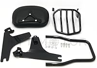 Vista 4 de HTTMT Sissy Bar - Portaequipajes para Softail 2000-2005 y respaldo desmontable de lujo para pasajeros 2006-2019 [P/N: SBB025+T] Negro