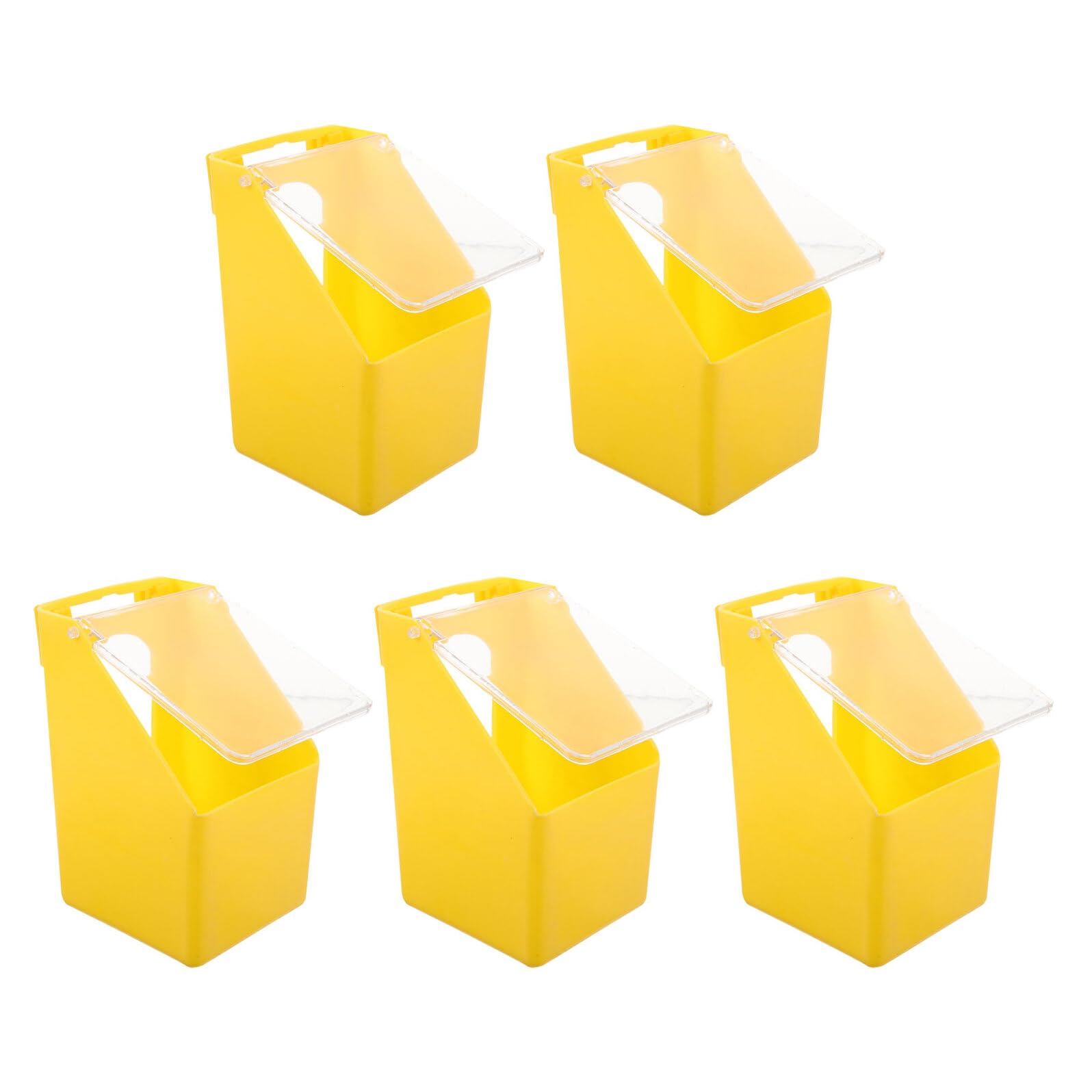 Mangeoire pour pigeon en cage lot de 5 distributeurs multifonctions jaunes