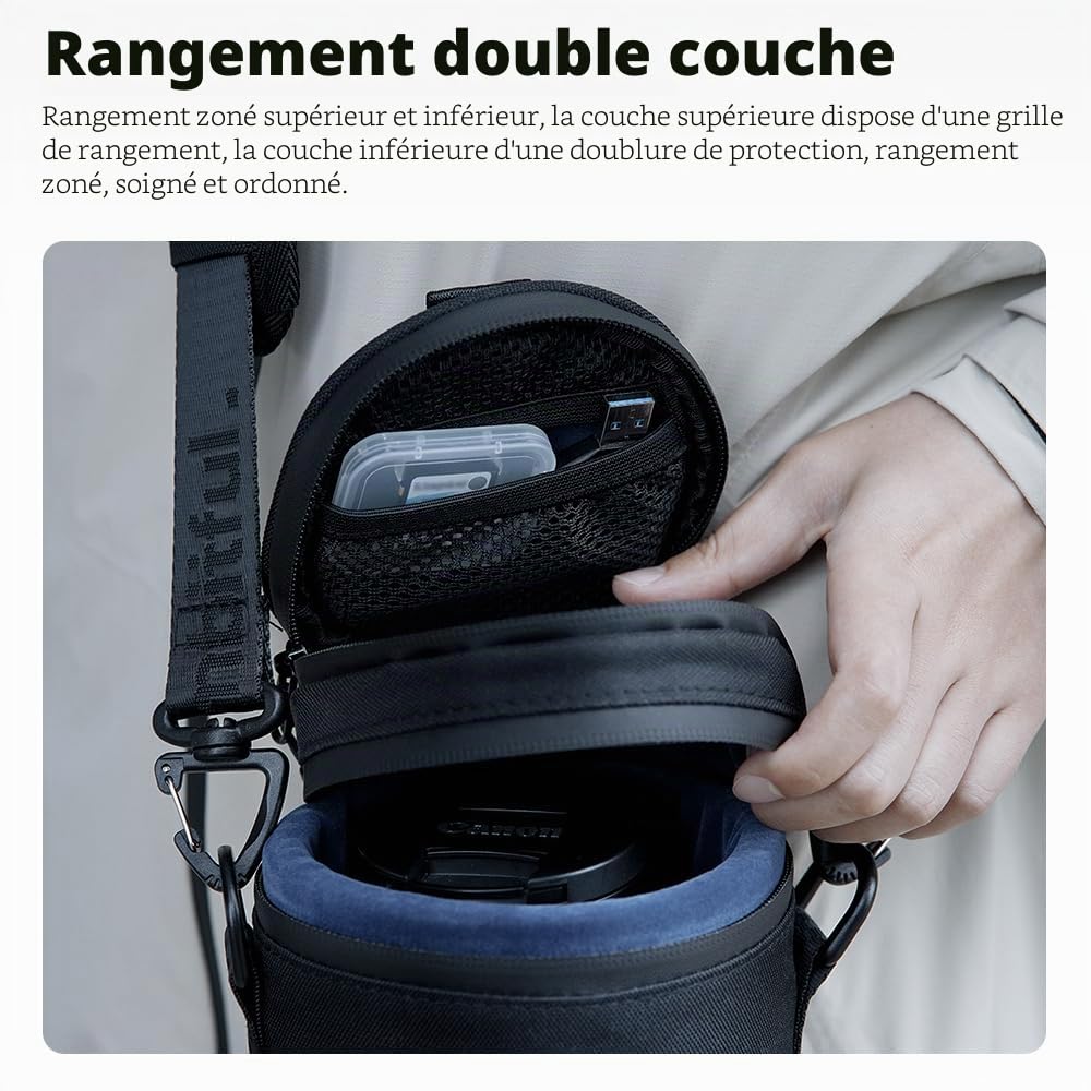 AMBITFUL Thick Camera Lens Pouch Case, Water/Dust/Shock Protection Lens Pouch for DSLR Camera Lens Compatible for Sony, Nikon, Canon,Fujifilm,Tamron Fits Lenses Below