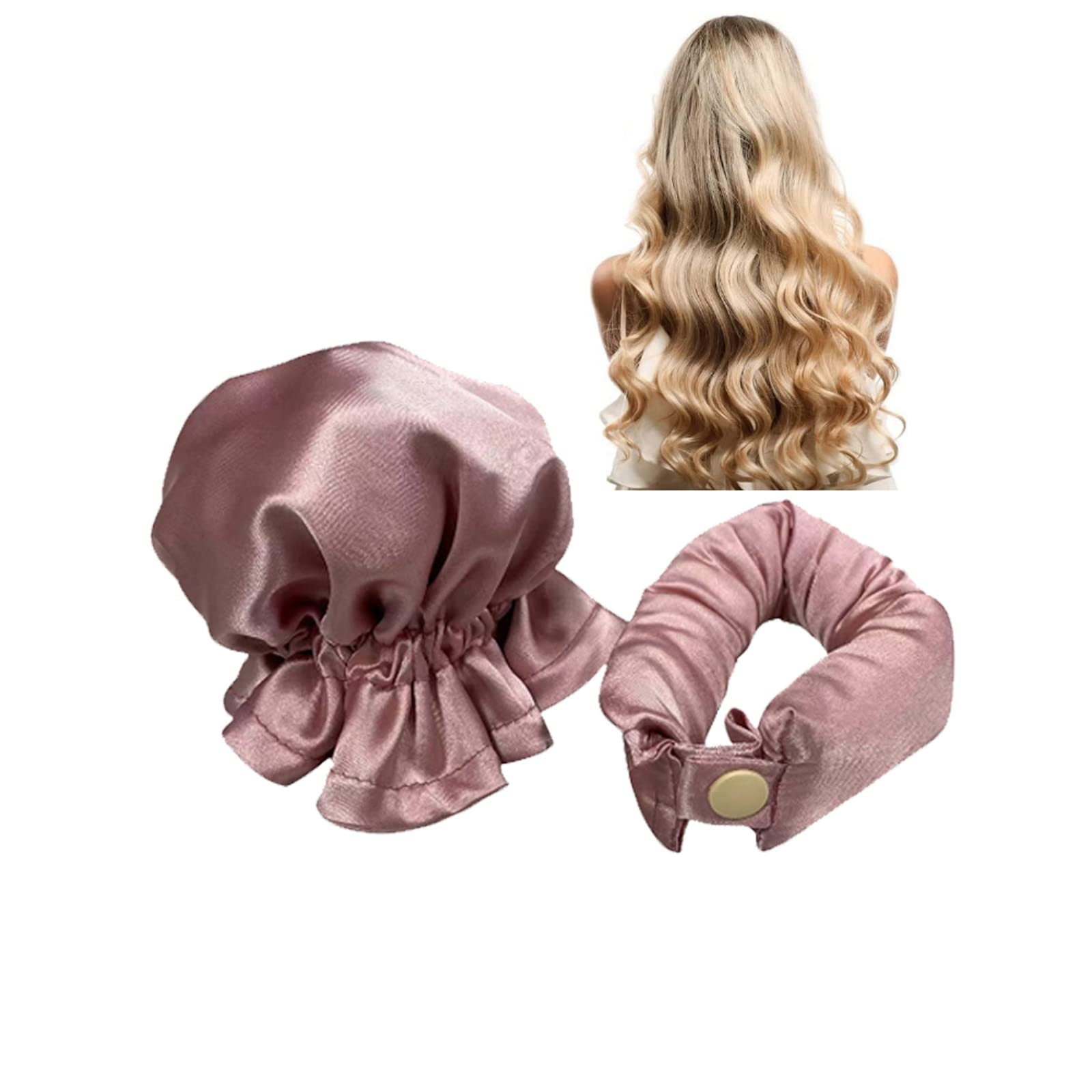 Heatless Hair Curler,New Heatless Curling Rod No Heat Hair Curler Silk Curls Soft Hair Rollers Sleeping Headband Lazy Hair Curlers Hair Styling Tools(Pink)