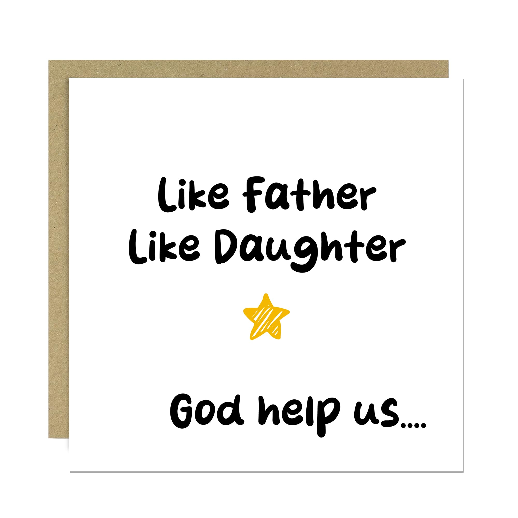 RED OCEAN Funny Card For Dad From Daughter Like Father Like Daughter Card For Fathers Day Birthday Joke Dad With Envelope