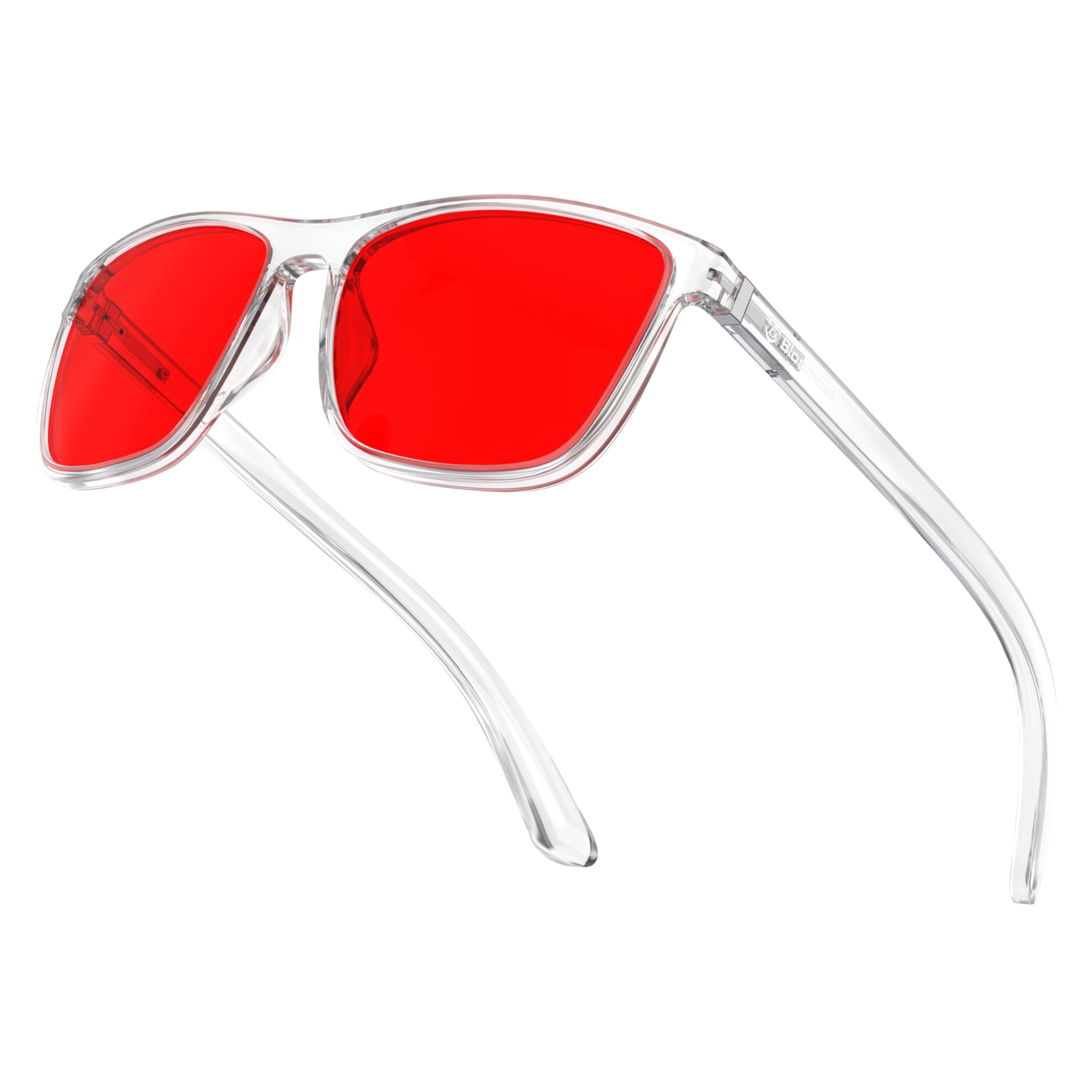 Bloomoak-99% Gafas de bloqueo de luz azul-Gafas para juegos-Antideslumbrantes-Antifatiga-TR90-Adecuado para pantallas, juegos, tvs, teléfonos móviles (True Dark Red - 100% - Sleep Master) — view 12