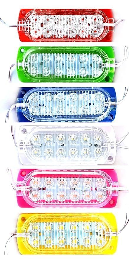 12 LED Strips Waterproof with Defuser Use for Decoration Room, Home, Bike, Car,Auto Rickshaw (6Pcs) (24V)
