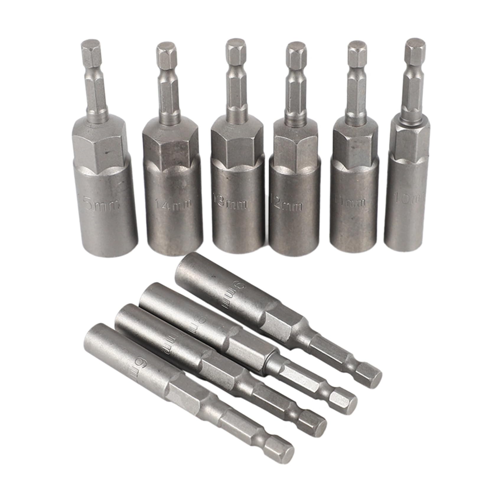 Lot de 30 douilles hexagonales de 6,35 mm - Longue et profonde - 1,27 cm - Pour perceuse à percussion