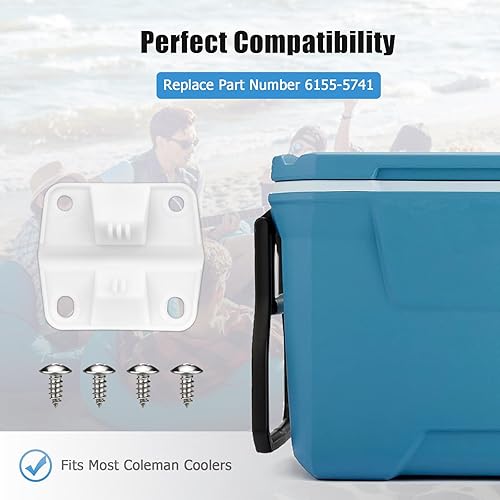 Miniatura 6 de Ancable Bisagras de refrigeración  Paquete de 6 bisagras de plástico de repuesto mejoradas con 24 tornillos para enfriadores Coleman