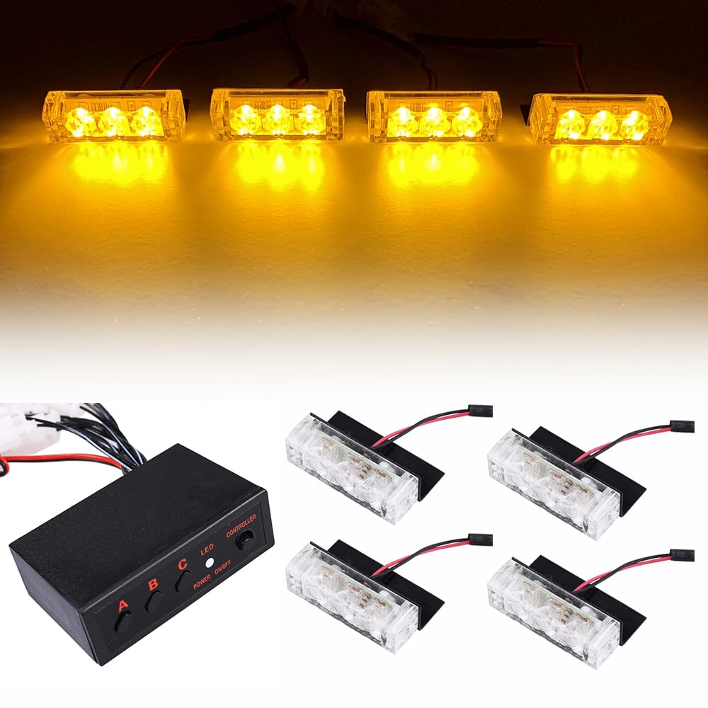 Gruppi ottici posteriori Testa della luce stroboscopica della griglia per dell'automobile 12V LED per la lampada per Mini Flash Luci di marcia diurna Avvertimento di emergenza della per polizia lampeg