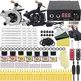 Tattoo Machine Kit, CINRA Complete Tattoo Kit 2 Pro Tattoo Coils Machine Gun Kit 7 Tattoo Ink with...
