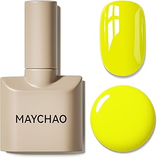 MAYCHAO 15ML Neon Yellow Gel Nail Polish 1Pc Bright Yellow Gel Polish Soak Off UV LED Nail Polish Nail Art Starter Manicure Salon DIY at Home, 0.5 OZ