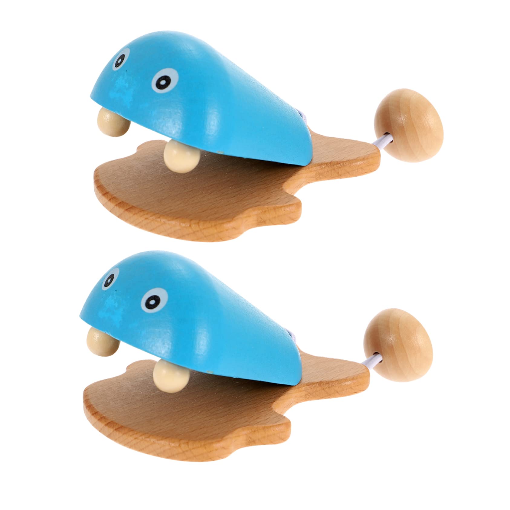 Toddmomy 2Pcs Wear Resistant Castanets Interesting Musical for Auditory Development Fish Design for Engaging Playtime Present for Preschoolers