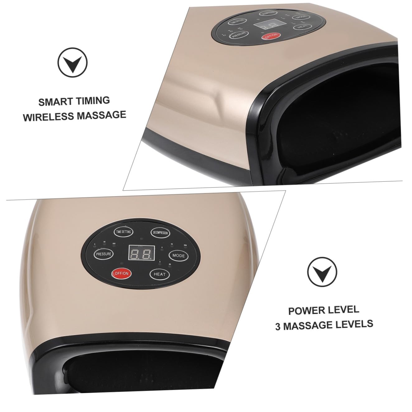 Einfaches Handflächenmassagegerät Elektrisch 6w Kunststoff Gold | 2200mah Akku, 3 Stufen und 3 Modi, Tragbar und Leicht, für Menschen Jeden Alters