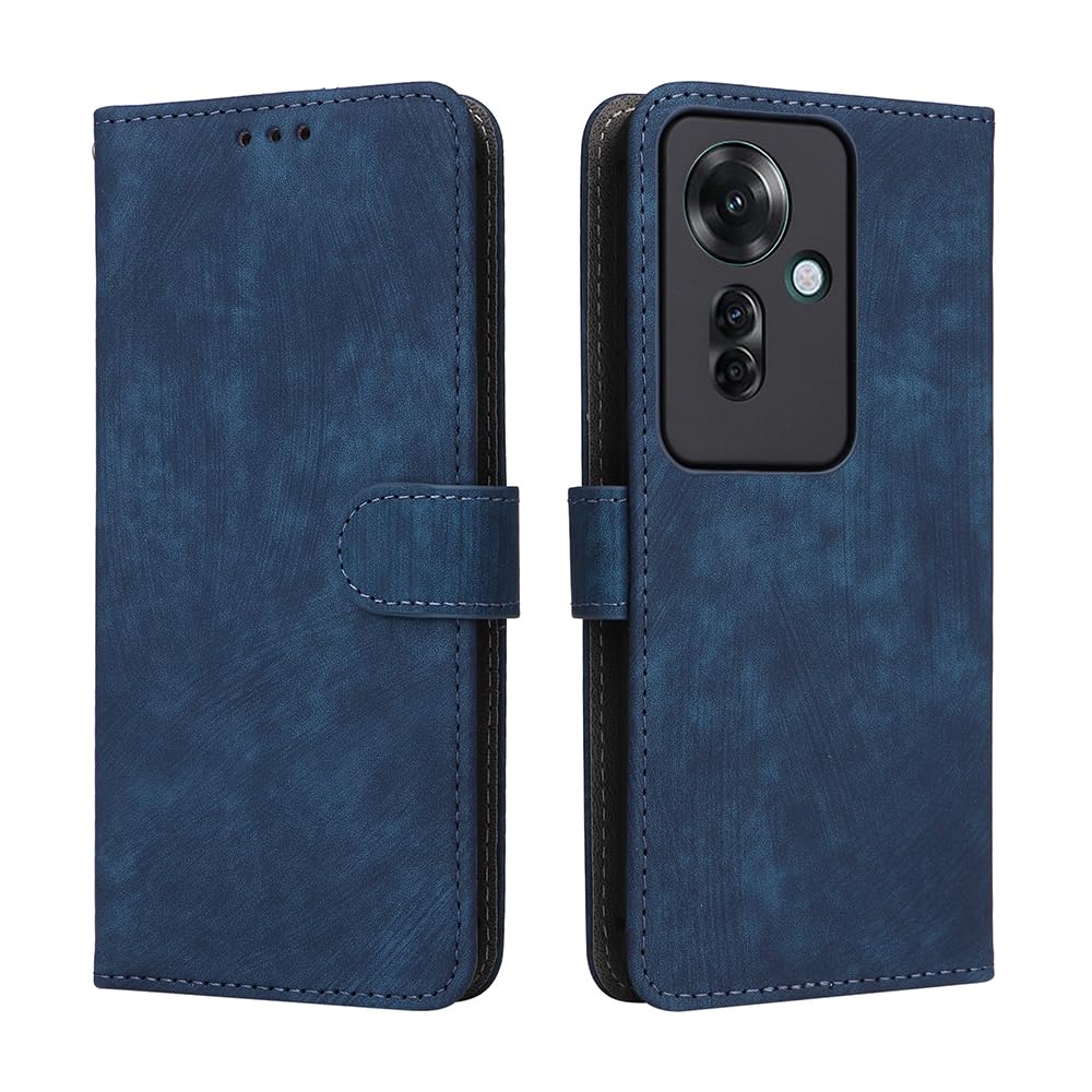 Xinyunew Custodia A Libro Con Portafoglio Per Oppo Reno 11 5G | Cover In Pelle PU Con Slot Carte E Supporto, Blu