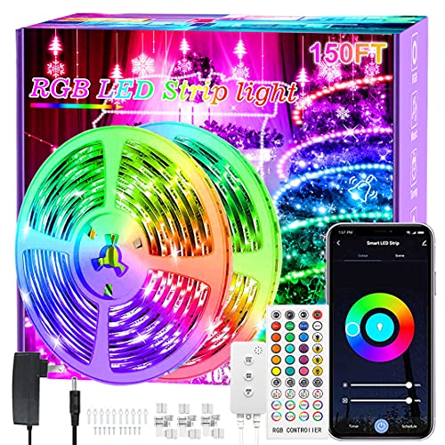 LED Strip Lights 150ft, LED Lights for Bedroom RGB LED Lights Music Sync Color Changing Light Smart Light Strips with App Control Remote, LED Lights for Living Room Home Decoration LED Strip Lights 150ft, LED Lights for Bedroom RGB LED Lights Music Sync Color Changing Light Smart Light Strips with App Control Remote, LED Lights for Living Room Home Decoration