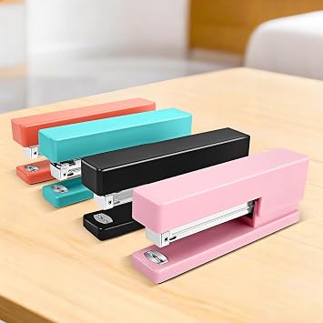 Stapler 25 Sheet Capacity with 830 Staples and Staple Remover, Pink Stapler