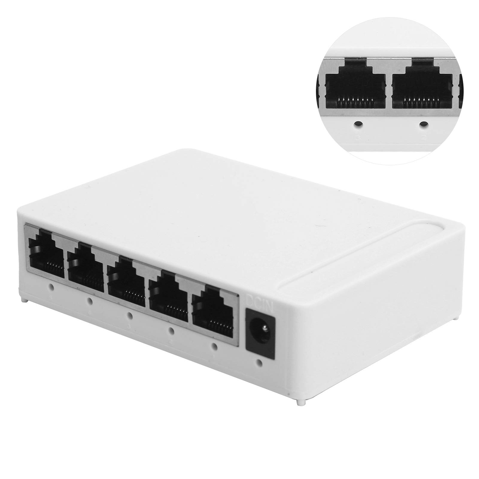 Commutateur Gigabit Ethernet à 5 ports Adaptateur réseau de commutateur répartiteur Ethernet portable RJ4510 / 100 / 1000mbps Convient aux petites et moyennes entreprises et aux réseaux domestiques