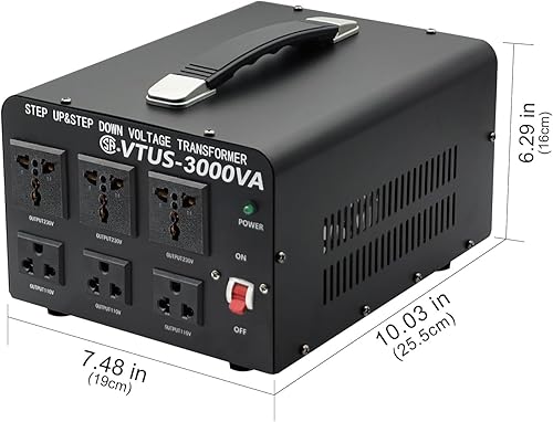 Miniatura 7 de Convertidor de transformador de voltaje de 3000 vatios, convertidor de 110-120 voltios a 220-240 voltios y de 220-240 voltios a 110-120 voltios con