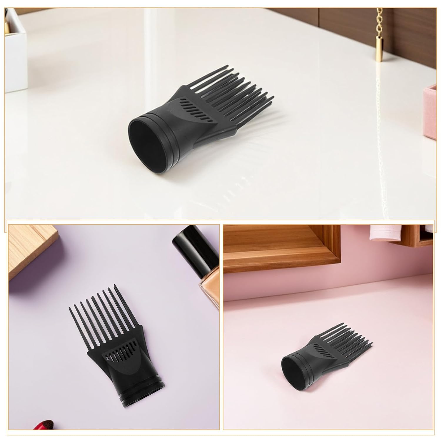 ORFOFE 7pcs Plastic Blow Dryer Attachment Comb Nozzle Brush Set with High Temperature Resistance and Efficient Airflow for Hair Styling and Hairdressing