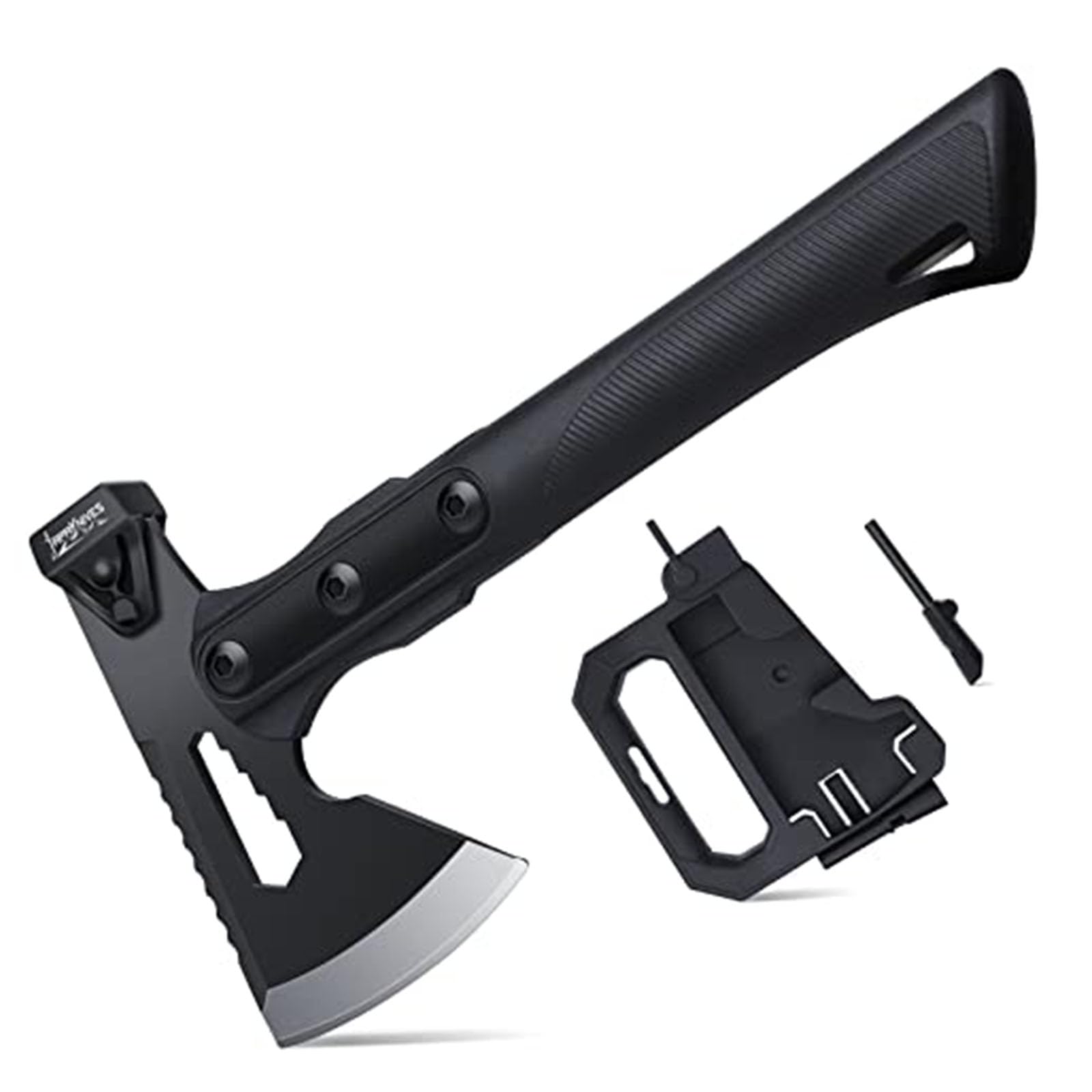 Japaknives sopravvivenza campeggio ascia piccola, outdoor bushcraft ascia a mano accetta Ascia da spacco con fodero per caccia, giardinaggio, escursionismo