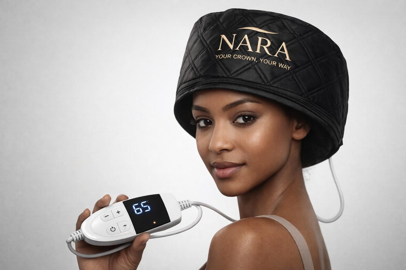 Gorro Térmico para Cabello NARA (Pack 4 en 1) - Gorro Termico Peluqueria para Tratamiento e Hidratación Profunda - Temperatura Ajustable - Incluye Gorro de Noche, Ducha y Peine
