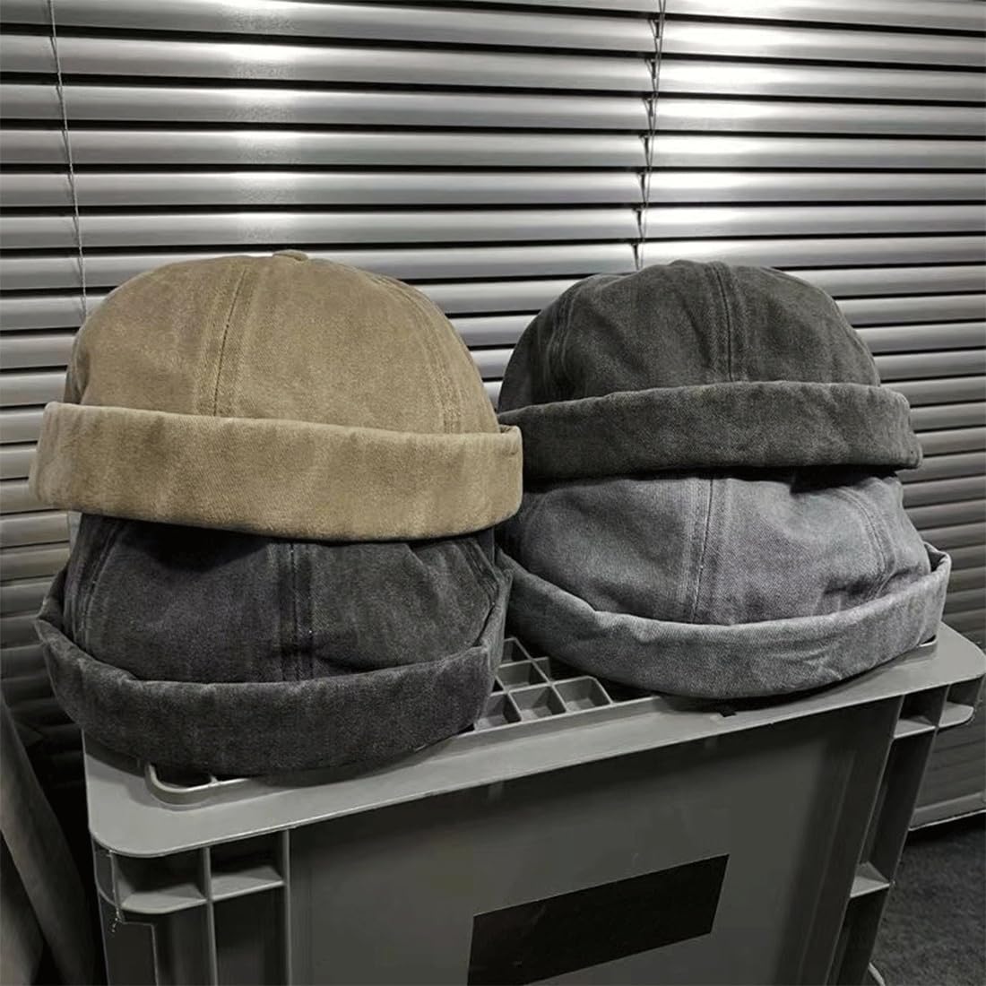 Cotone Cappellino da Portuale Uomo Retro Docker-cap Berretto Docker da Motociclista Cappello Senza Retro Cotone Docker Hat Cappello Senza Visiera Berretto da Portuale Uomo Donna