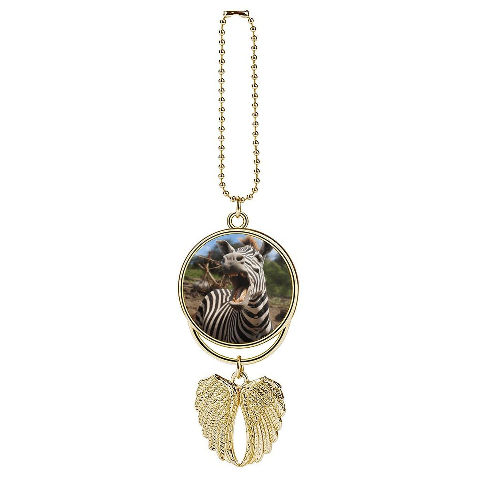 Funny Zebra Car Charm Alloy Car Rear View Mirrors Hanging Ornaments Stylish Car Pendant Funny Auto Hanging Accessories Car Hanging Ornaments Gift for Women Men