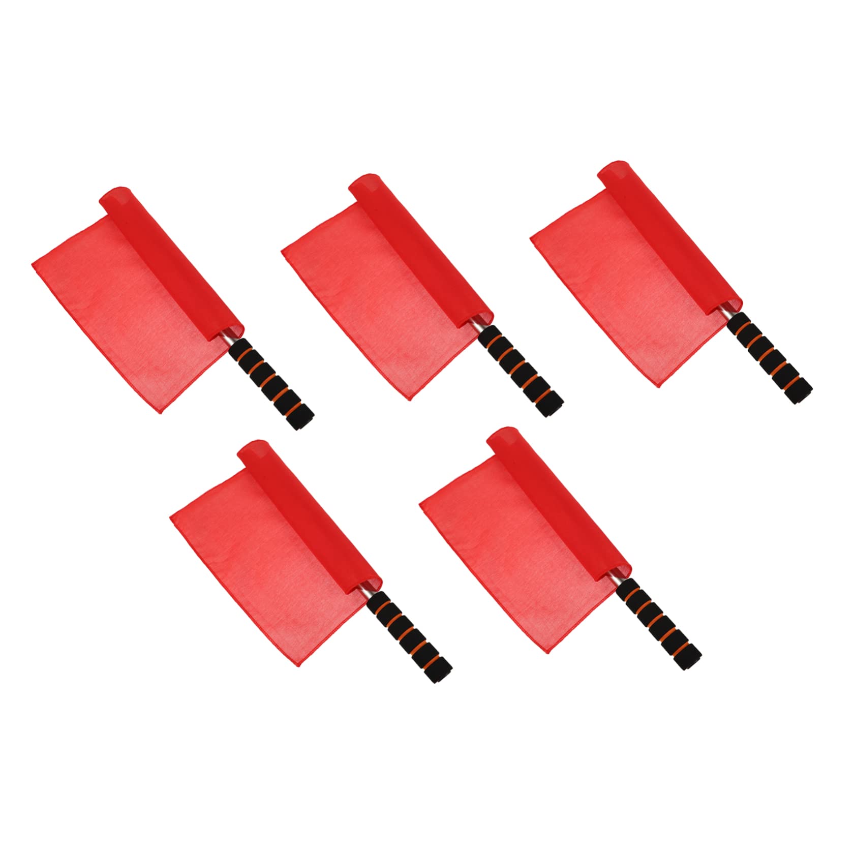 KOMBIUDA 5pcs Commanding Referee Flags Lightweight Traffic Signal Flags Sponge Grip Handle for Sports Events Racing and Festival Parties Eye-catching for Easy Visibility