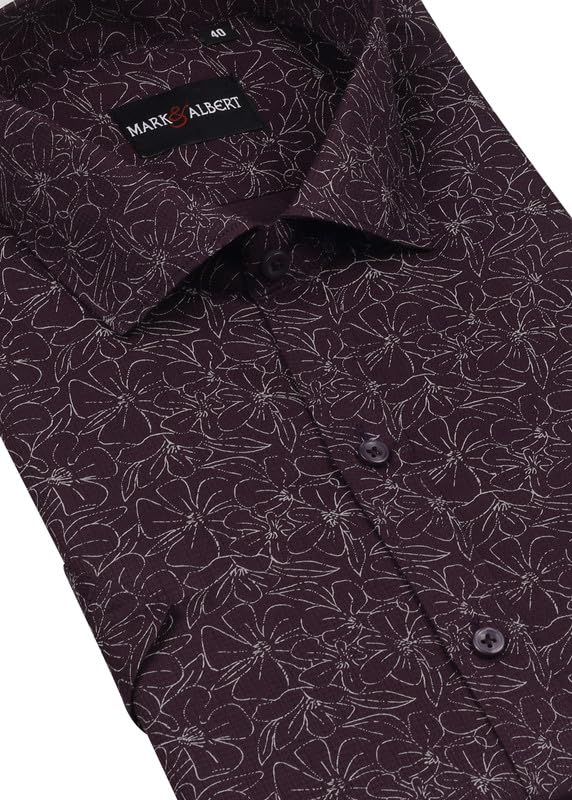 Image of MARK & ALBERT Men's 100% Cotton Printed Half Sleeves Regular Fit Shirt for Men